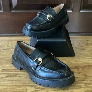 Zara chunky loafer, gold buckle EU36 W6 black